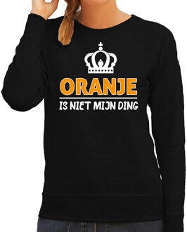Bellatio Decorations Koningsdag trui - oranje is niet mijn ding - dames - zwart S - Feesttruien