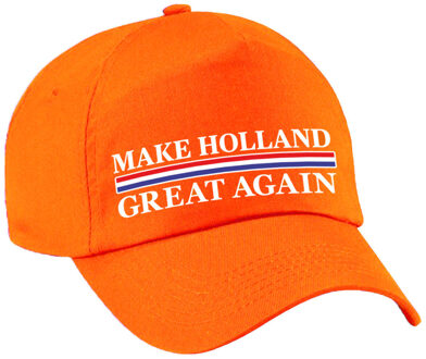 Bellatio Decorations Koningsdag Verkleed feest pet - oranje - Make Holland Great Again - volwassenen