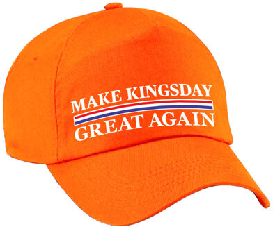 Bellatio Decorations Koningsdag Verkleed feest pet - oranje - Make Kingsdag Great Again - volwassenen