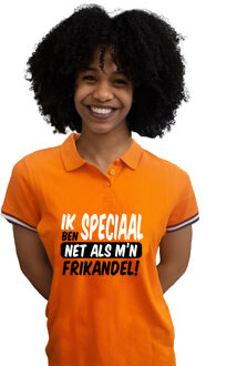 Bellatio Decorations Koningsdag verkleed polo - ik ben speciaal - frikandel - oranje - dames M