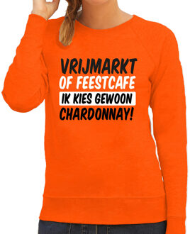 Bellatio Decorations Koningsdag verkleed sweater dames - ik kies gewoon Chardonnay - oranje XL
