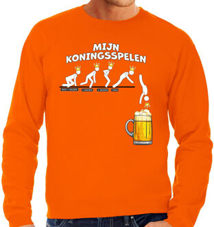 Bellatio Decorations Koningsdag verkleed sweater heren - aftellen naar Koningsspelen - oranje