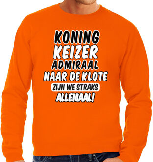Bellatio Decorations Koningsdag verkleed sweater heren - Koning Keizer Admiraal - oranje 2XL