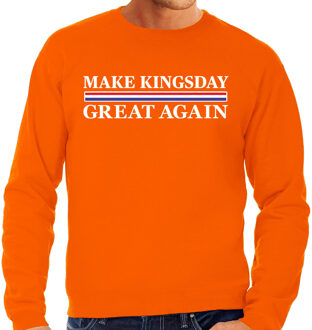 Bellatio Decorations Koningsdag verkleed sweater heren - make Kingsday great again - oranje XL
