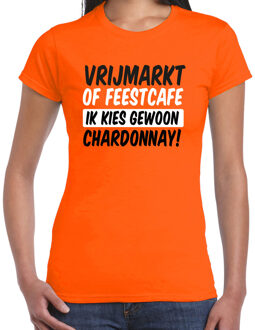 Bellatio Decorations Koningsdag verkleed t-shirt dames - ik kies gewoon Chardonnay - oranje L