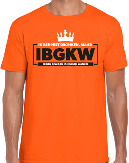 Bellatio Decorations Koningsdag verkleed t-shirt heren - ik ben niet dronken - oranje 2XL