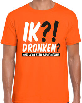 Bellatio Decorations Koningsdag verkleed t-shirt heren - ik?! dronken? moet je die kerel naast me zien - oranje