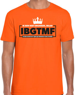 Bellatio Decorations Koningsdag verkleed t-shirt heren - tijdelijk minder functioneel - oranje S