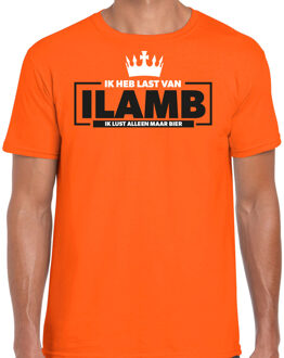 Bellatio Decorations Koningsdag verkleed T-shirt voor heren - ik lust alleen maar bier - oranje - feestkleding L