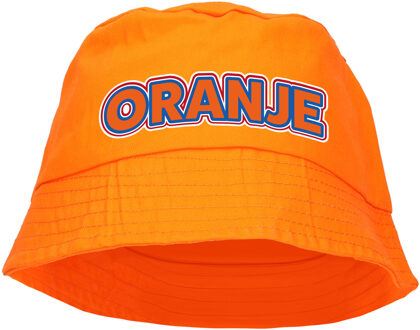 Bellatio Decorations Koningsdag vissershoedje/bucket hat - oranje - 57-58 cm