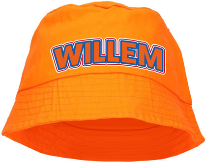 Bellatio Decorations Koningsdag vissershoedje/bucket hat oranje - Willem - 57-58 cm