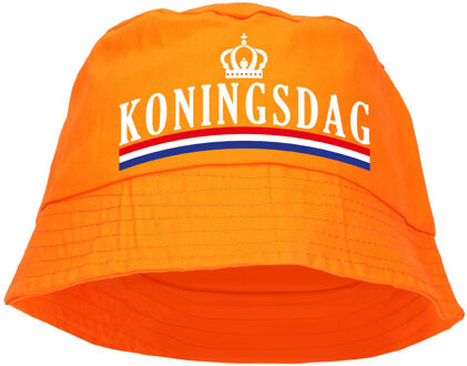 Bellatio Decorations Koningsdag vissershoedje / hoedje oranje voor dames en heren - Verkleedhoofddeksels