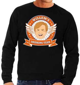 Bellatio Decorations Koningsdag Willem drinking team sweater zwart heren 2XL - Feesttruien