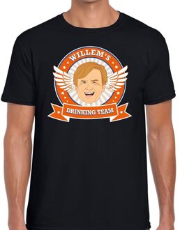 Bellatio Decorations Koningsdag Willems drinking team t-shirt zwart heren 2XL - Feestshirts