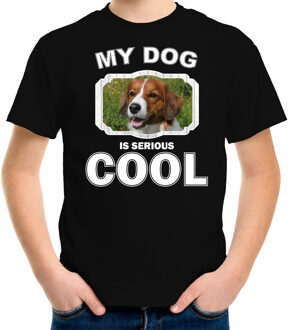 Bellatio Decorations Kooiker honden t-shirt my dog is serious cool zwart - kinderen - Kooikerhondjes liefhebber cadeau shirt L (146-152)