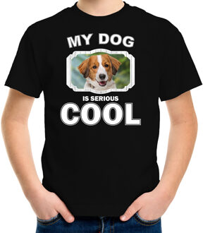 Bellatio Decorations Kooiker honden t-shirt my dog is serious cool zwart - kinderen - Kooikerhondjes liefhebber cadeau shirt L (146-152)