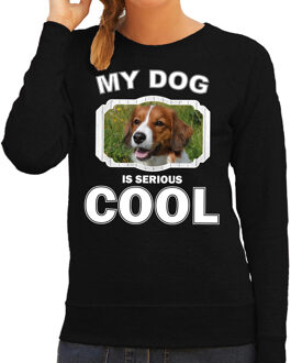 Bellatio Decorations Kooiker honden trui / sweater my dog is serious cool zwart - dames - Kooikerhondjes liefhebber cadeau sweaters XS