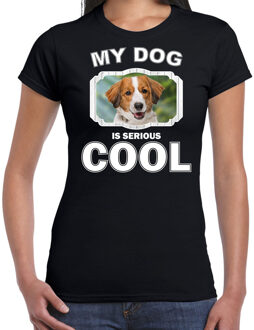 Bellatio Decorations Kooikerhondjes honden t-shirt my dog is serious cool zwart - dames - Kooiker liefhebber cadeau shirt 2XL