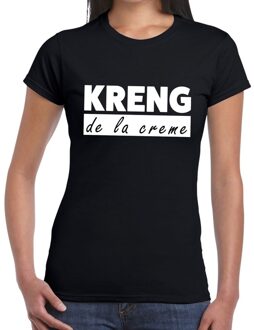 Bellatio Decorations KRENG de la creme tekst t-shirt zwart dames L