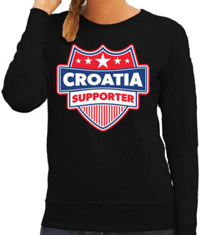Bellatio Decorations Kroatie / Croatia schild supporter sweater zwart voor dames