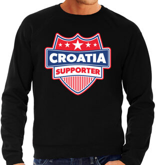 Bellatio Decorations Kroatie / Croatia schild supporter sweater zwart voor heren