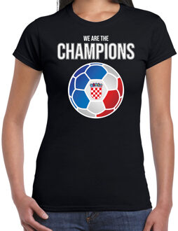 Bellatio Decorations Kroatie EK/ WK supporter t-shirt we are the champions met Kroatische voetbal zwart dames