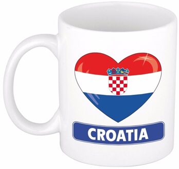 Bellatio Decorations Kroatische vlag hartje koffiemok 300 ml