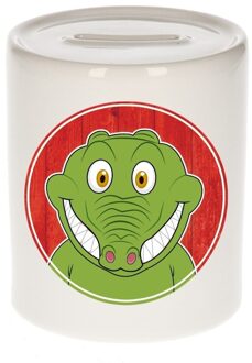 Bellatio Decorations Krokodil kado spaarpot voor kinderen 9 cm Multi