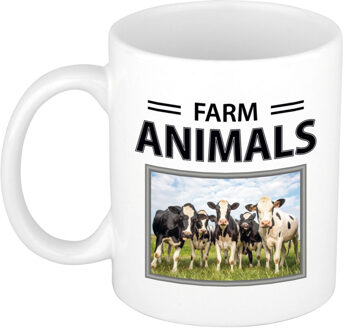 Bellatio Decorations Kudde koeien mok met dieren foto farm animals Wit