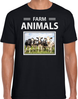 Bellatio Decorations Kudde koeien t-shirt met dieren foto farm animals zwart voor heren