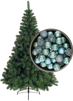 Bellatio Decorations kunst kerstboom 120 cm met kerstballen ijsblauw
