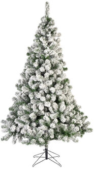 Bellatio Decorations kunst kerstboom - 180 cm - sneeuw - 525 takken Groen