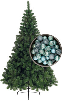 Bellatio Decorations kunst kerstboom 240 cm met kerstballen ijsblauw