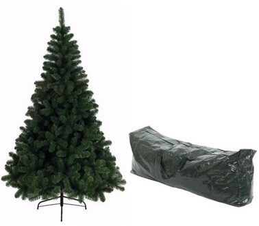 Bellatio Decorations Kunst Kerstboom Imperial Pine Met Opbergzak - 770 Takken - 210 Cm Dennengroen - Kunstkerstbomen En Opbergzakken