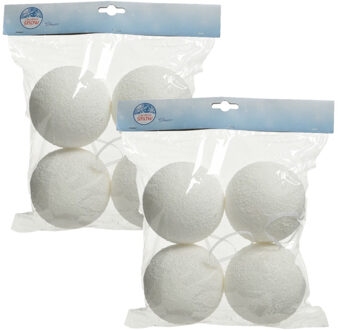 Bellatio Decorations Kunstsneeuw 16x witte sneeuwballen 10 cm - sneeuw decoratie
