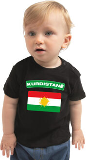 Bellatio Decorations Kurdistane t-shirt met vlag Koerdistan zwart voor babys 62 (1-3 maanden)