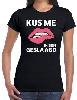 Bellatio Decorations Kus me ik ben geslaagd t-shirt zwart dames XS