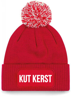 Bellatio Decorations Kut kerst muts met pompon unisex one size - Rood One size