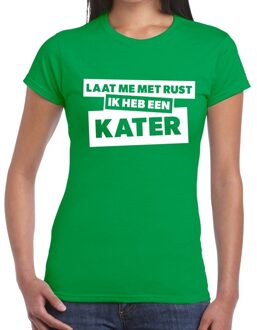 Bellatio Decorations Laat me met rust ik heb een kater tekst t-shirt groen dames