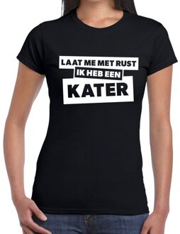 Bellatio Decorations Laat me met rust ik heb een kater tekst t-shirt zwart dames 2XL