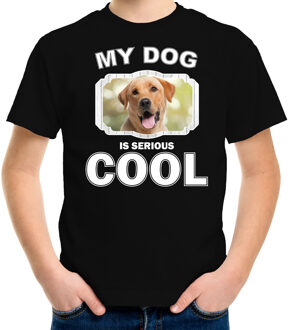 Bellatio Decorations Labrador retriever honden t-shirt my dog is serious cool zwart - kinderen - Labradors liefhebber cadeau shirt L (146-152)