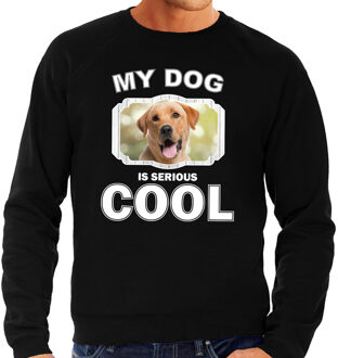 Bellatio Decorations Labrador retriever honden trui / sweater my dog is serious cool zwart - heren - Labradors liefhebber cadeau sweaters 2XL