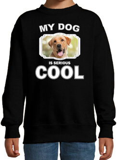Bellatio Decorations Labrador retriever honden trui / sweater my dog is serious cool zwart - kinderen - Labradors liefhebber cadeau sweaters 7-8 jaar (122/128)
