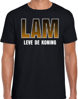 Bellatio Decorations Lam leve de de Koning / Koningsdag t-shirt / shirt zwart voor heren - Kingsday shirt / kleding / outfit 2XL