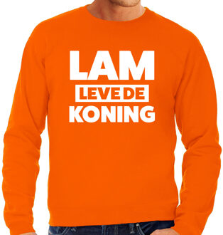 Bellatio Decorations Lam leve de koning sweater oranje voor heren - Koningsdag truien