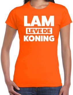 Bellatio Decorations Lam leve de koning t-shirt oranje voor dames - Koningsdag shirts 2XL