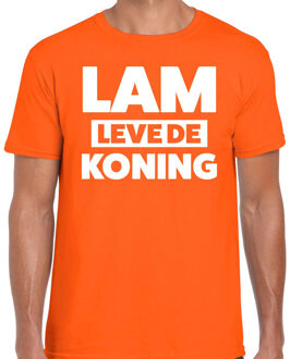 Bellatio Decorations Lam leve de koning t-shirt oranje voor heren - Koningsdag shirts 2XL - Feestshirts