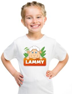 Bellatio Decorations Lammy het schaapje t-shirt wit voor kinderen - unisex - schapen shirt L (146-152)