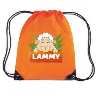 Bellatio Decorations Lammy het schaapje trekkoord rugzak / gymtas oranje voor kinderen - Gymtasje - zwemtasje