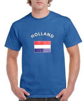 Bellatio Decorations Landen blauw heren t-shirt vlag Holland